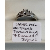 Image 1 : LADIES 14KT WHITE GOLD RING W/7 DIAMONDS, SZ 7 1/2