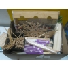 Image 3 : 2 FLATS OF WOODEN CRAFT STICKS, CRAFT SUPPLIES, ETC.