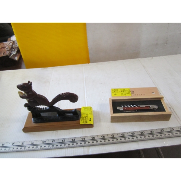 VINTAGE SQUIRREL NUTCRACKER & A KNIFE & CORKSCREW