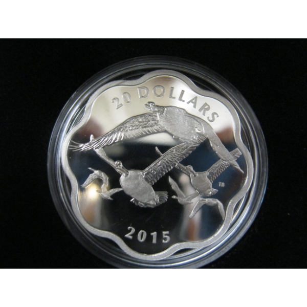 2015 $20 .999 SILVER COIN - MASTER OF THE SKY CANADA GOOSE (TAX EXEMPT)