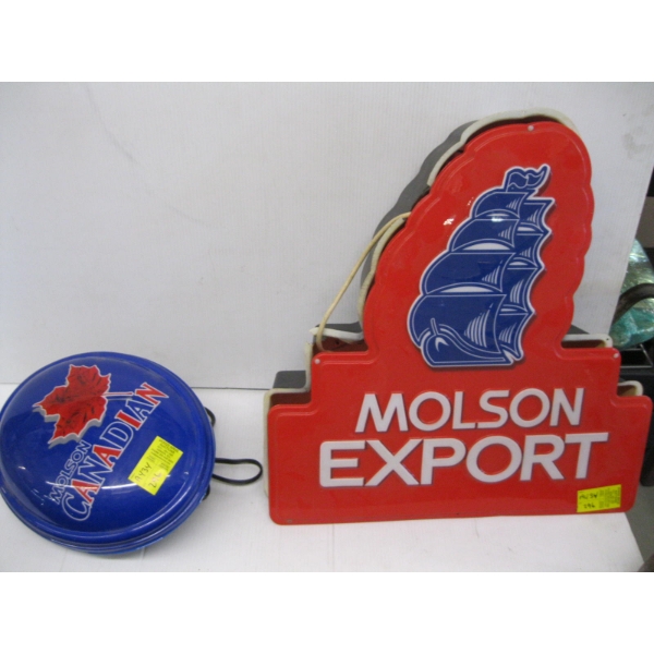 MOLSON CANADIAN BEER SIGN & MOLSON EXPORT BEER SIGN