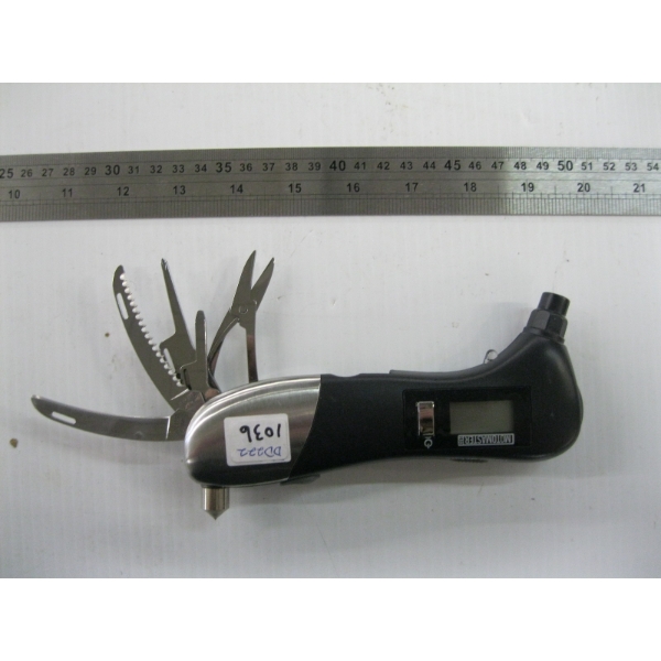 MOTOMASTER TIRE PRESSURE METER W/WINDOW BREAK, ETC.