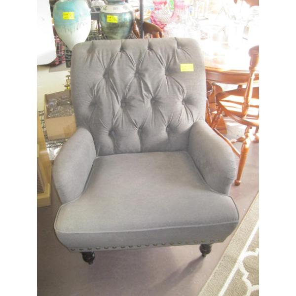 GREY UPHOLSTERED CHAIR