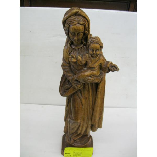 HAND CARVED MARY FIGURINE
