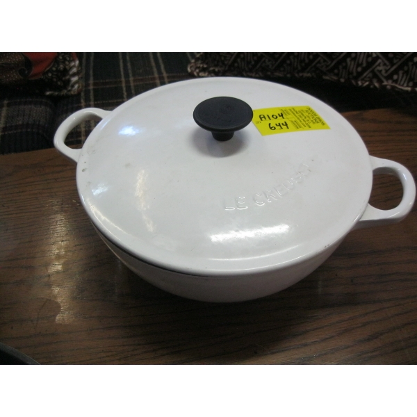 LECREUSET ENAMEL LIDDED POT, MADE IN FRANCE