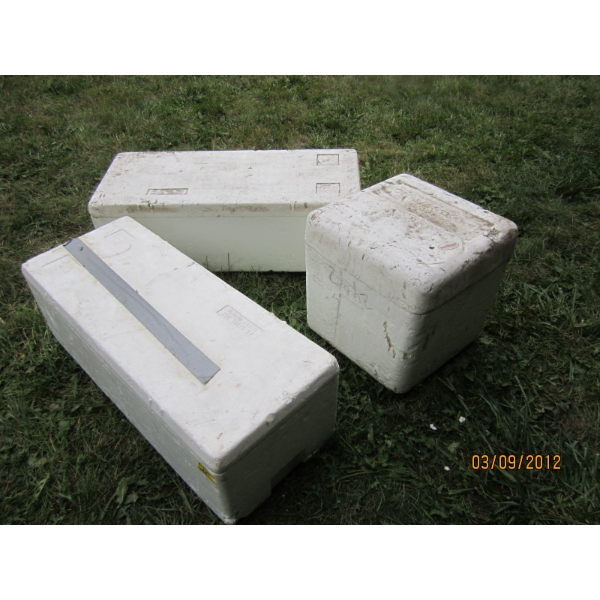 3 STYROFOAM COOLERS