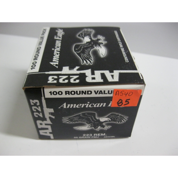 AMERICAN EAGLE .223 REM 55GRS FMJ|1X100 CENTERFIRE RIFLE CARTRIDGES
