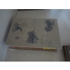 Image 2 : BOOK BOX W/MISC. STAMP, NEEDLEPOINT & FLASK BOTTLE