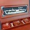 Image 3 : THAILAND SUSHI DINNER SET FOR 6 - WOOD W/DECORATIVE METAL TRIM