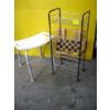 Image 1 : FOLDING CHESSBOARD TABLE, BATH STOOL & METAL RACK