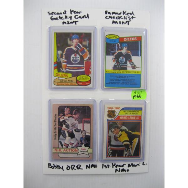 2ND YEAR GRETZKY CARDS, BOBBY ORR & MARIO LEMIEUX CARDS