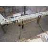 Image 3 : PLASTIC WICKER LOOK GLASS PATIO TABLE W/4 CHAIRS, CUSHIONS & UMBRELLA
