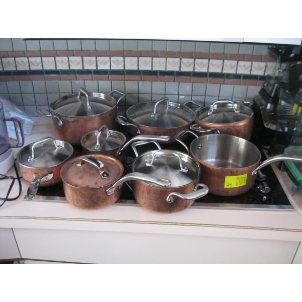 SET OF LAGOSTINA COPPER POTS