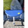 Image 1 : 1/2 MOON ANTIQUE TABLE - PAINTED BLUE & WHITE