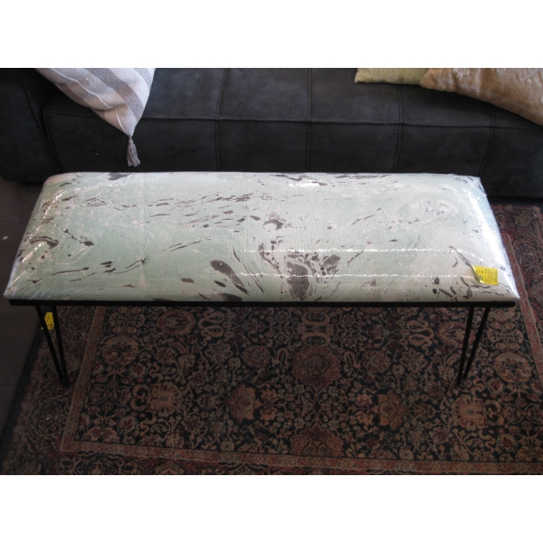 METAL FRAMED PADDED BENCH