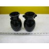 Image 1 : PAIR OF L.E. SMITH BLACK AMETHYST GLASS VASES