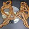 Image 1 : PAIR OF 19" VINTAGE MCM CHALKWARE WALL HANGINGS, STAMPED BY MAKER