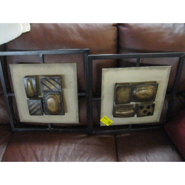 2 DECORATIVE METAL FRAMED WALL HANGINGS