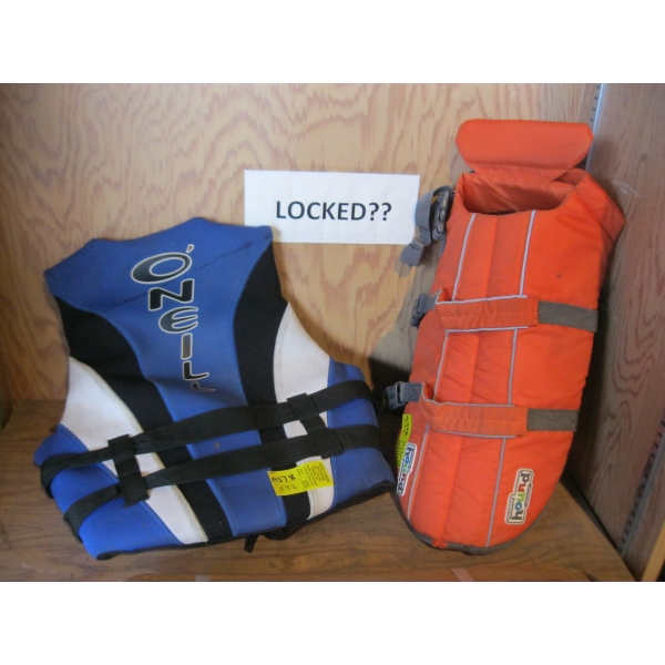 ONEILL PERSONAL FLOTATION DEVICE & A DOG LIFEJACKET
