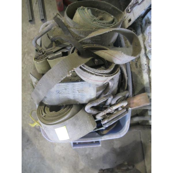 BIN W/ASST'D TIEDOWN STRAPS, ETC.