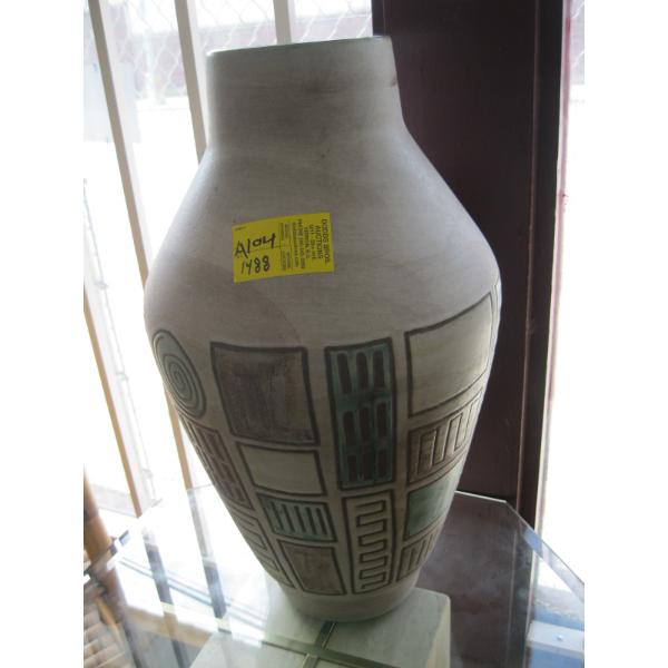 LG. SIGNED CERAMANO WEST GERMAN POTTERY VASE