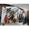Image 3 : BOX OF ASST. SCREWDRIVERS, TAPE MEASURE, ETC.