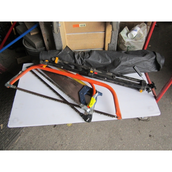 ASST. HANDSAWS, LANDSCAPE FABRIC, ETC.