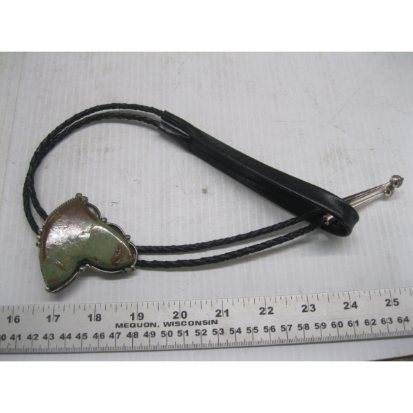 NAVAJO BOLO SILVER W/STONE TIE