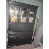 Image 1 : LG. CABINET W/DROP FRONT DESK, 3 GLASS DOORS & LOWER CABINET