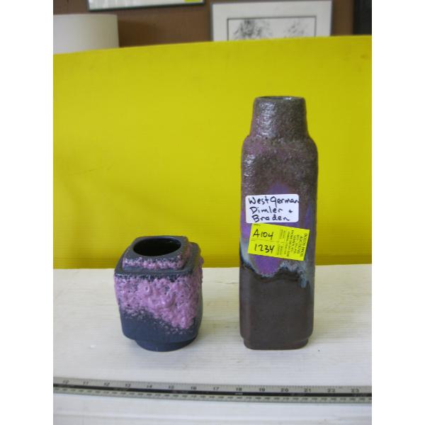 2 WEST GERMAN MCM DUMLER & BREIDEN VASES