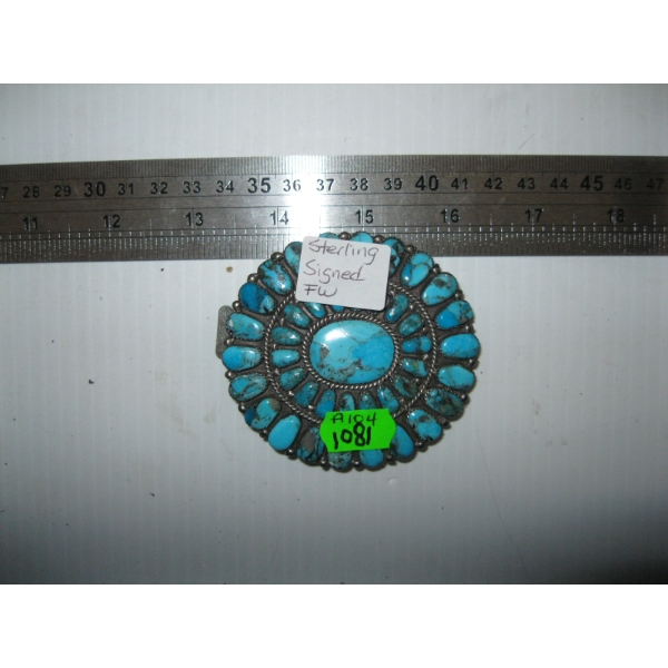 NAVAJO PIN STERLING SIGNED FW