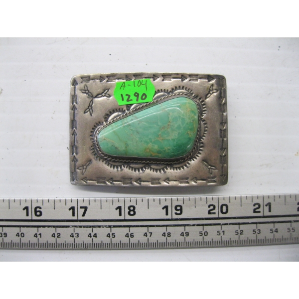 TURQUOISE & SILVER BELT BUCKLE