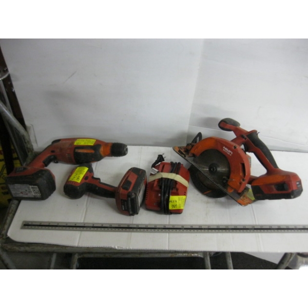 HILTI CORDLESS TOOLS - CIRCULAR SAW, CHARGER, HAMMER DRILL, IMPACT GUN
