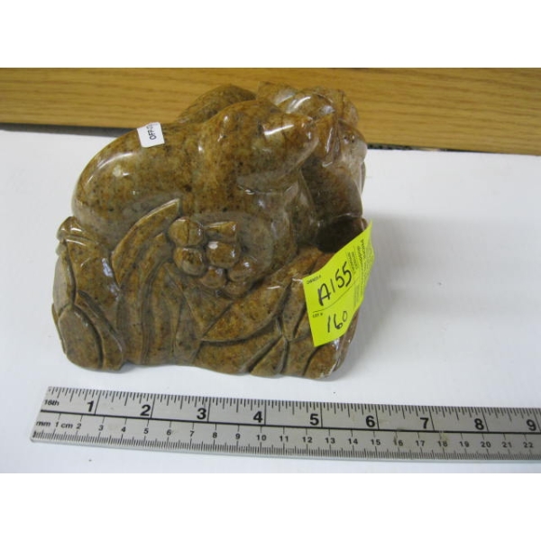 SIGNED BEAR FIGURINE BY JEROME THOMAS EKIKLA, "BEAR PATCH"