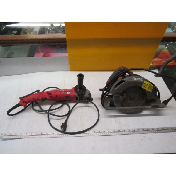 MILWAUKEE 5" ANGLE GRINDER & RIGID CIRCULAR SAW