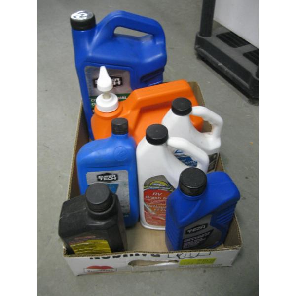 BOX W/ASST. CARWASH, OILS, CLEANERS, ETC.