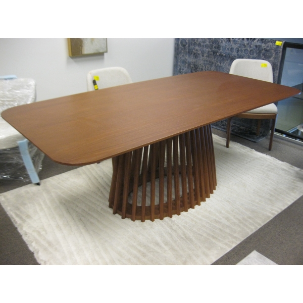 KASA WALNUT SINGLE PEDESTAL 200CM TABLE