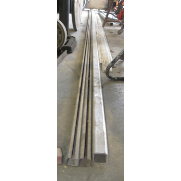 LOT OF MISC. - METAL CHANNEL, ALUM. TUBING, ETC.