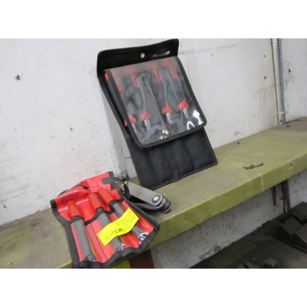 SNAP ON SHREDDED RESTORE FILE SET, GRAY ALLEN KEYS & SNAP ON CHISEL SET