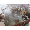 Image 2 : BOX OF MISC. S&P SHAKERS, CRYSTAL DECANTER, PLATES, SERVING DISHES, ETC.