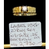Image 1 : LADIES 18KT 2 RING SET, SOLITAIRE .25CTS, BARK TEXTURE W/A $2.730, SZ 6