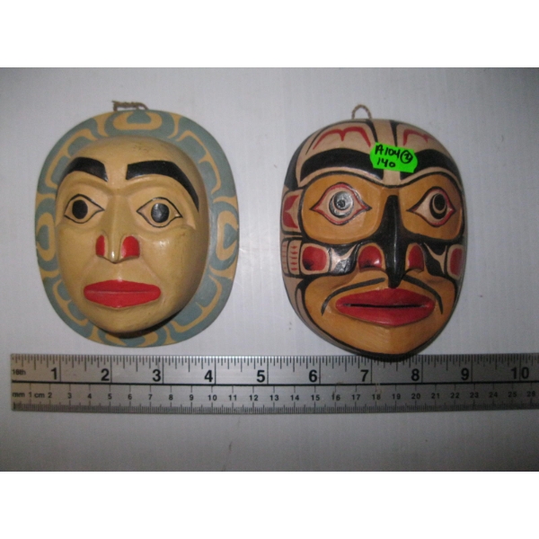 2 MINI CARVED MASKS