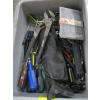Image 1 : BIN OF ASST. PLIERS, SCREWDRIVERS, HAMMER, ETC.
