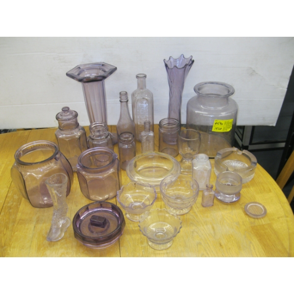 VINTAGE MAUVE COLORED GLASSWARE