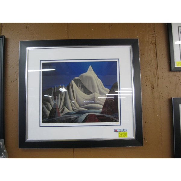 FRAMED NUMBERED PRINT "MOUNTAINS IN THE SNOW" BY LAUREN HARRIS