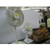 Image 1 : 2 BOXES OF MISC. BELTS, BEDDING, ETC. & 2 ELECTRIC FANS