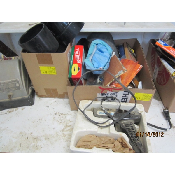MISC. GLUE GUN, PAINTBRUSHES, TRAPS, ETC.