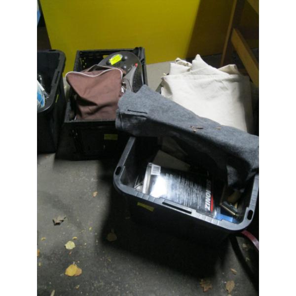 2 LG. PLASTIC BINS OF MISC. ITEMS