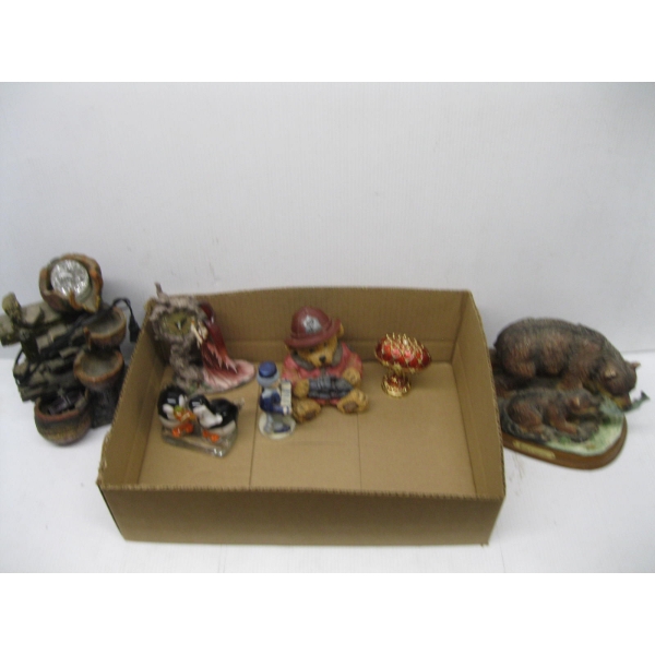 ASST. COLLECTABLES - BEARS, PENGUIN FIGURINE, ETC.