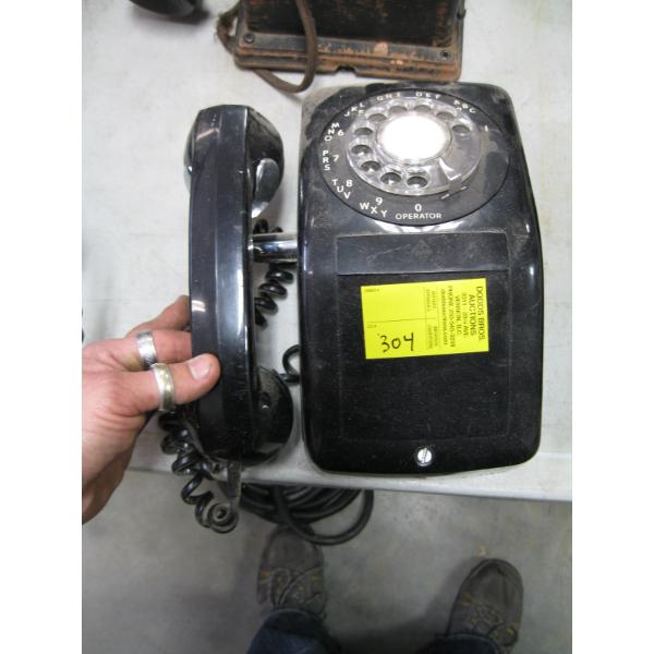 BLACK WALL MOUNT DIAL TELEPHONE